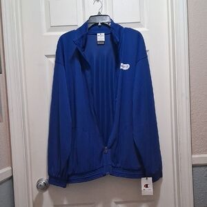 New With Tags Champion Attack Full Zip Moc Neck Mesh Track Jacket Blue MSRP $65
